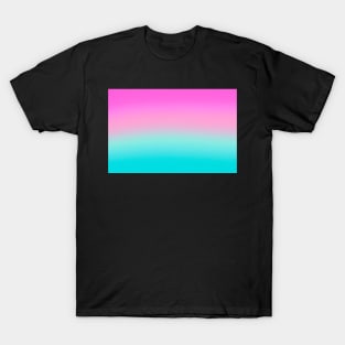 Back to School Teal and Fuchsia Horizontal Gradient Pattern T-Shirt